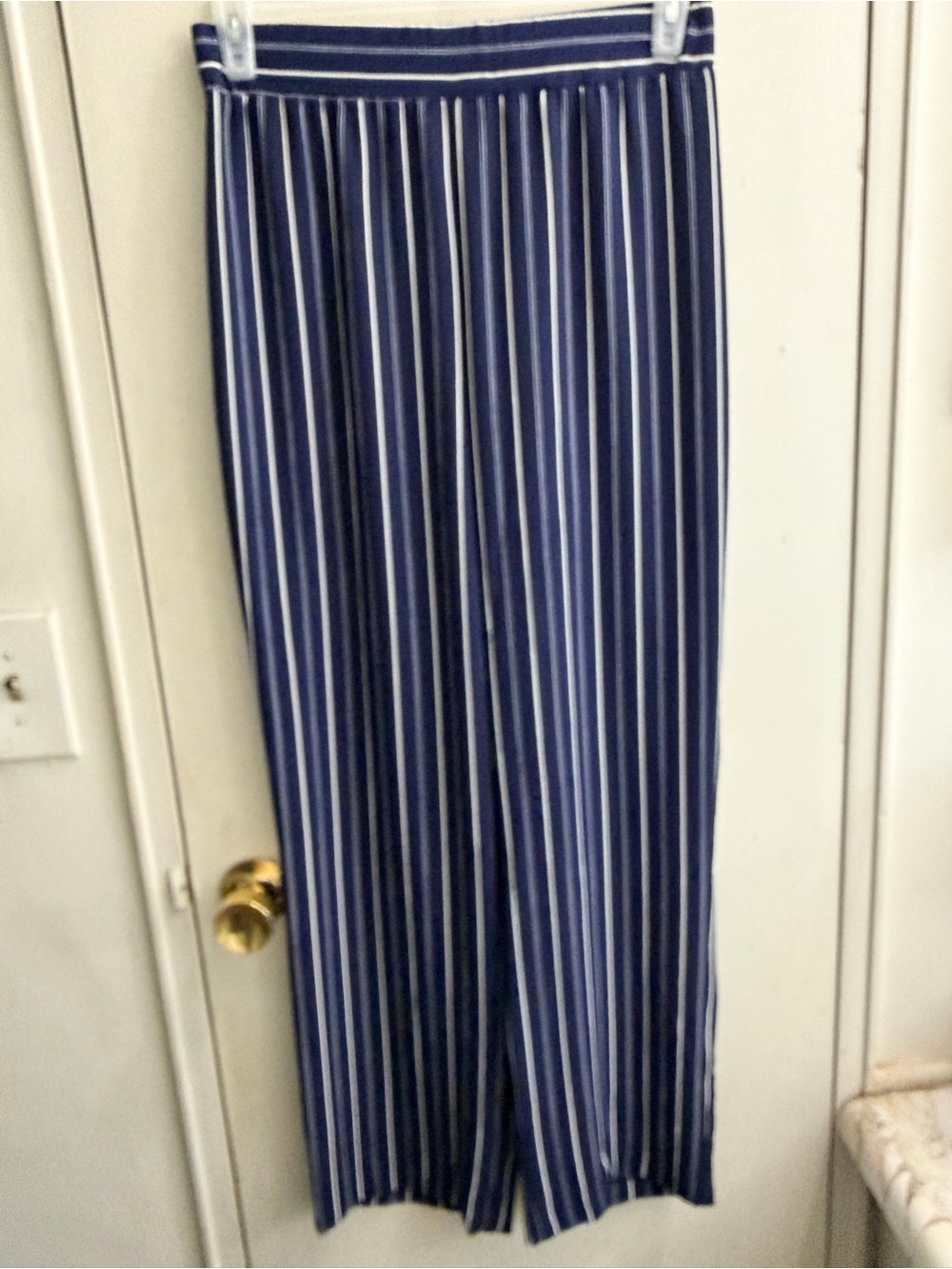 Love Nation Navy and White Striped Wide Leg Pants